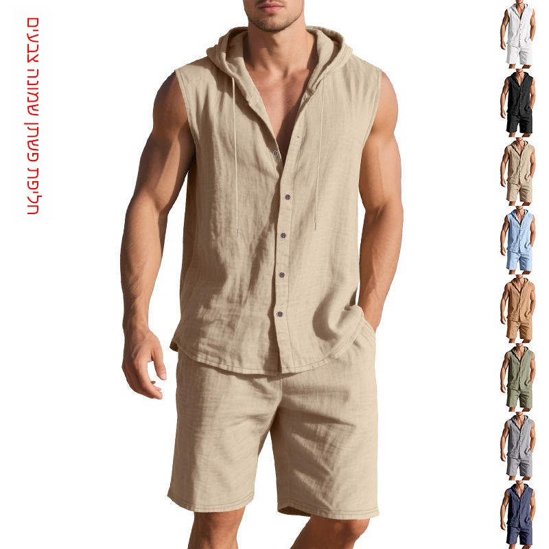 Linen Shirt Breathable - Erkek Yazlık Günlük Bol Keten Kolsuz