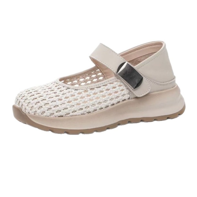 Espadrille Slip On - Kadın Hakiki Deri Örgülü Mikrofiber Patchwork