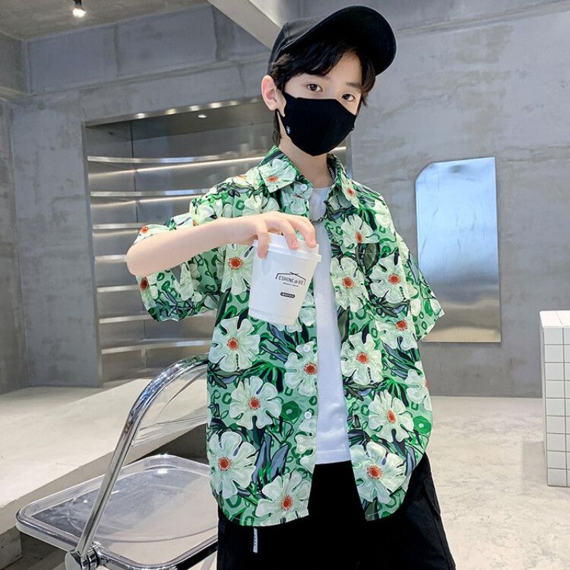 Resort Shirt Floral - Erkek Çocuk Çiçek Desenli Gömlek Yaz