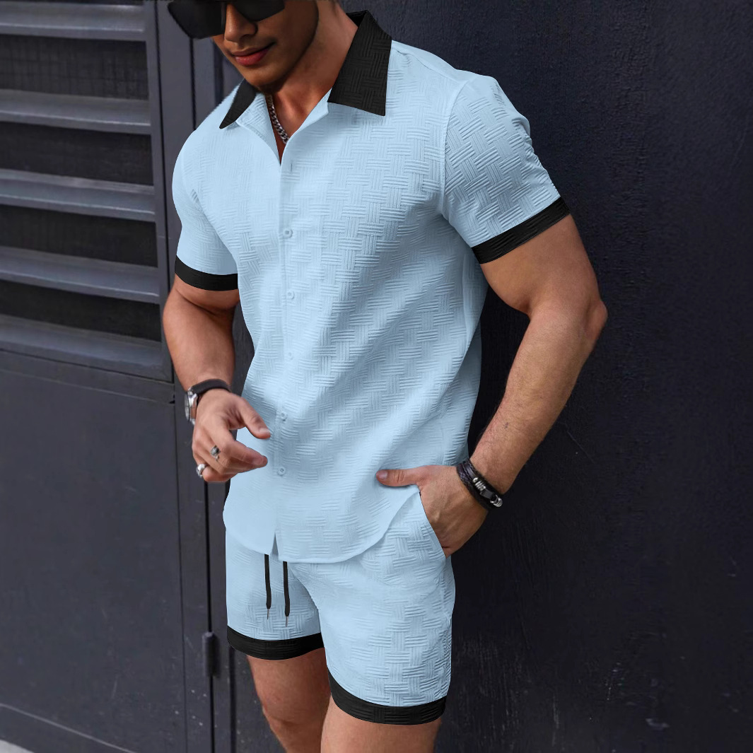 Short Linen Drawstring - Eşleşen Takımlar Trend Erkek Takımı Keten