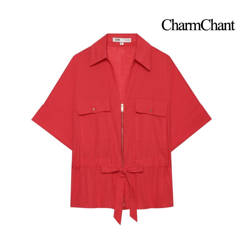 CHARMCHANT Kadın Düz Renk Kete - Short Linen Drawstring incelemesi ve fiyatı