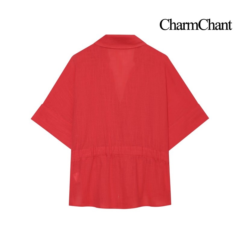CHARMCHANT Kadın Düz Renk Kete - Short Linen Drawstring incelemesi ve fiyatı