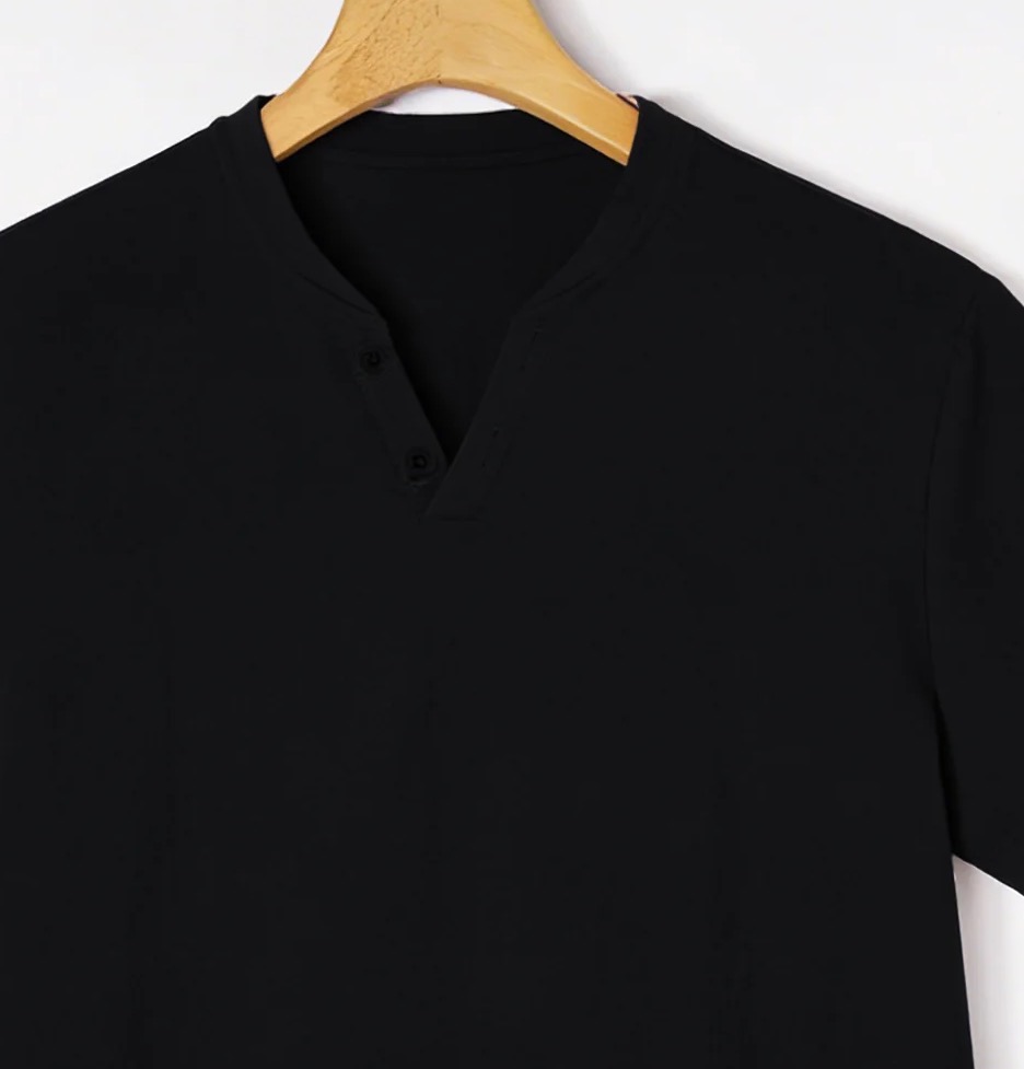 Erkekler için Zarif Siyah Henl - Linen Shirt Breathable incelemesi ve fiyatı