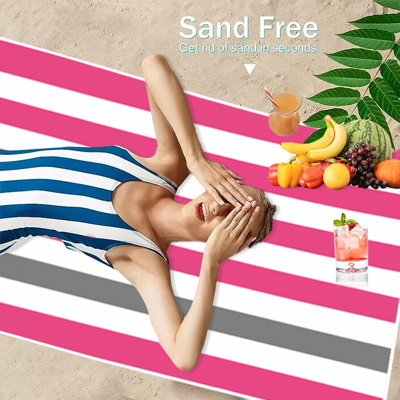 Canlı Renkli Çizgili Plaj Havl - Beach Towel Large incelemesi ve fiyatı