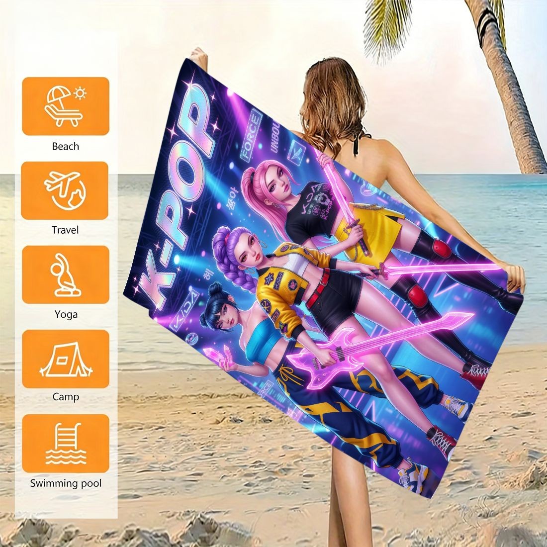 K-Pop Idol Baskılı Büyük Boy P - Beach Towel Large incelemesi ve fiyatı