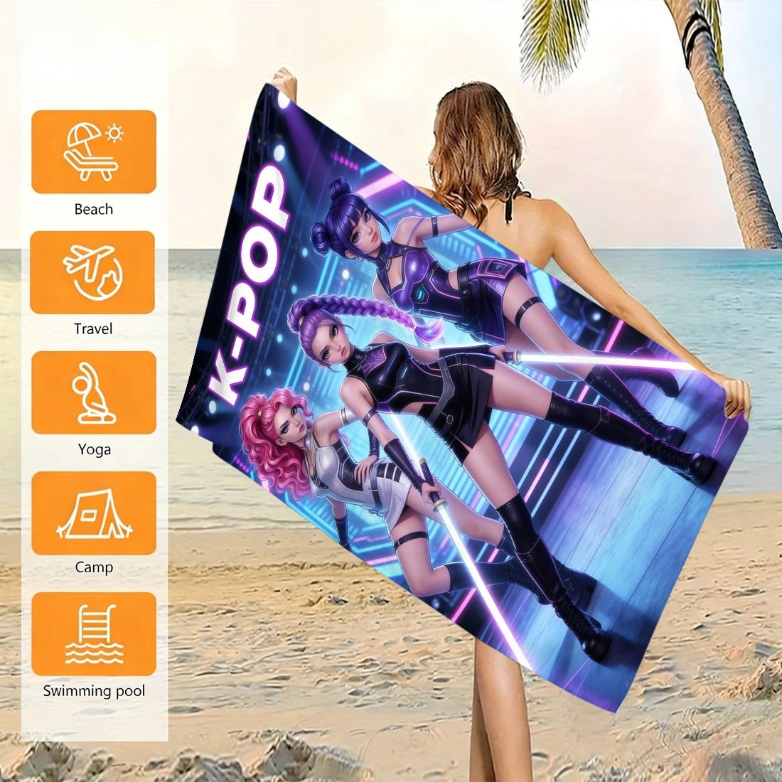 K-Pop Idol Baskılı Büyük Boy P - Beach Towel Large incelemesi ve fiyatı
