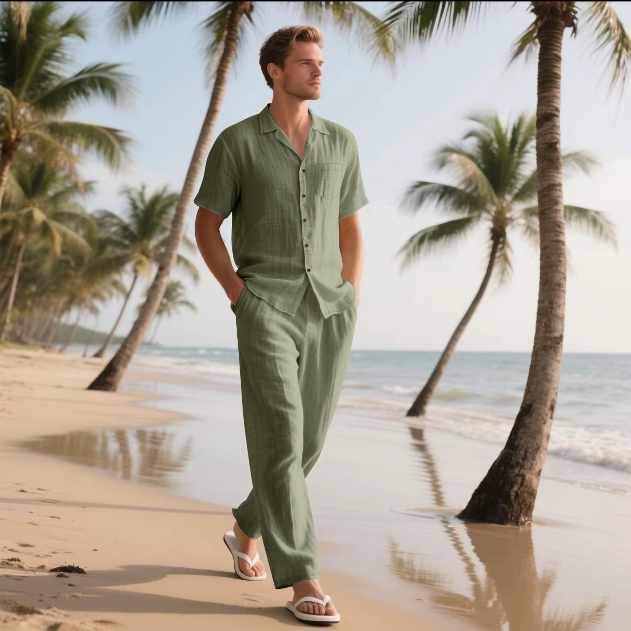 Yaz erkek yeni keten rahat rah - Short Linen Drawstring incelemesi ve fiyatı