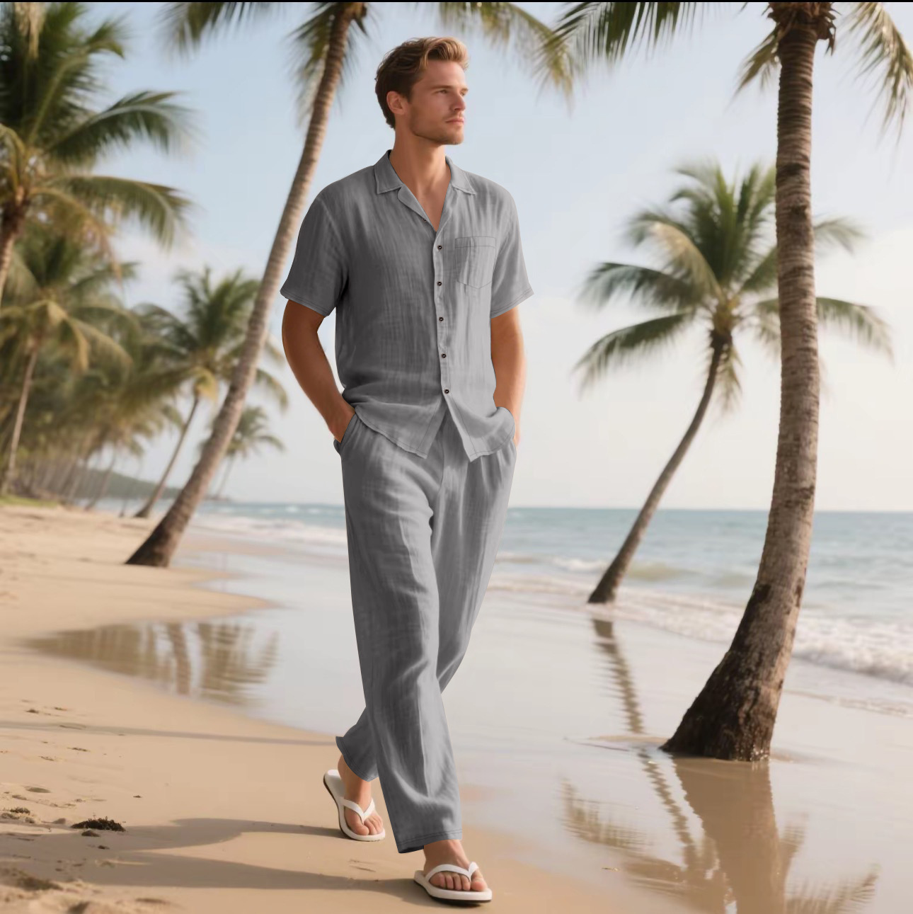 Yaz erkek yeni keten rahat rah - Short Linen Drawstring incelemesi ve fiyatı