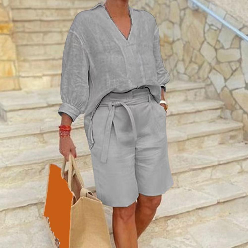 Pamuklu Keten Kadın İki Parçal - Linen Shirt Breathable incelemesi ve fiyatı