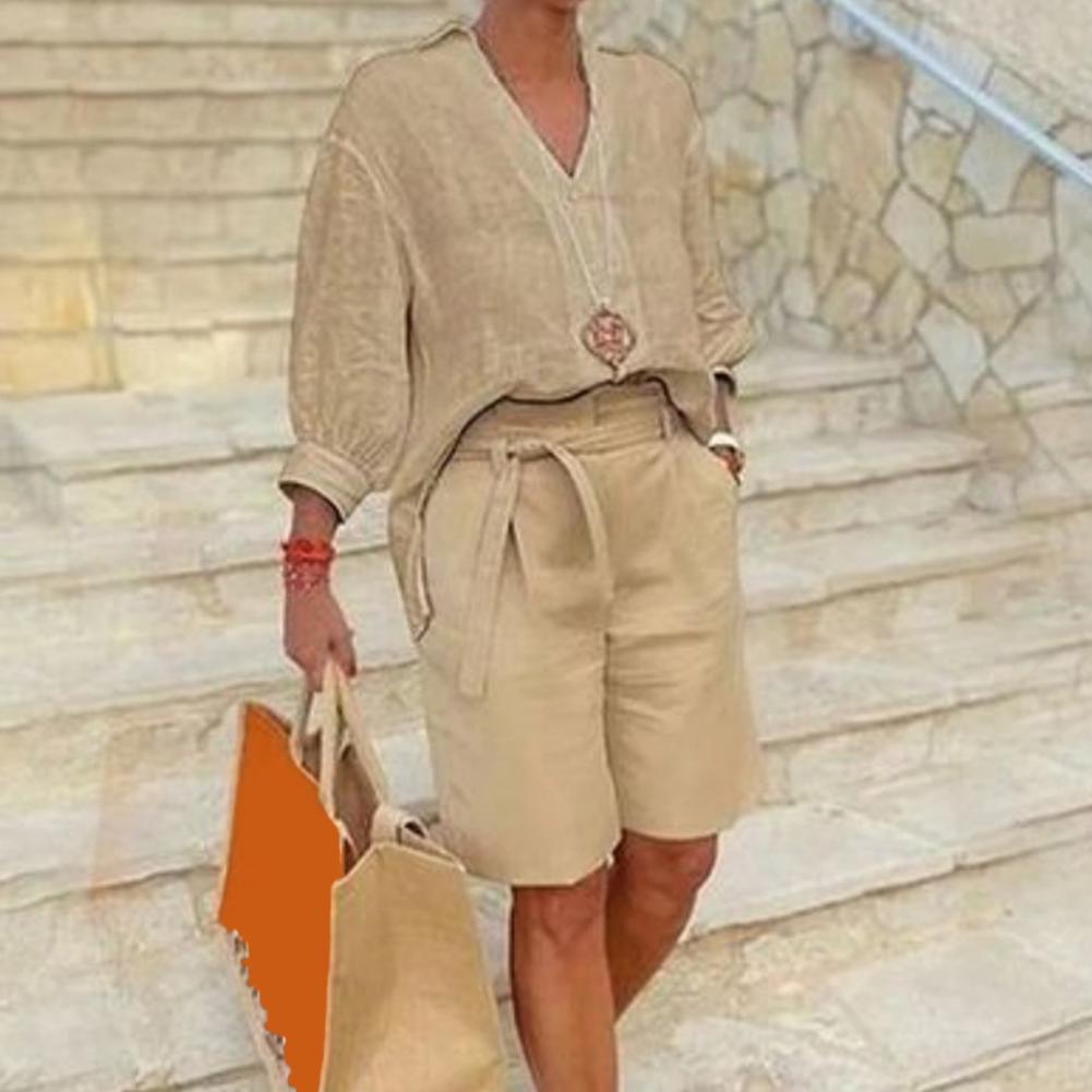 Pamuklu Keten Kadın İki Parçal - Linen Shirt Breathable incelemesi ve fiyatı