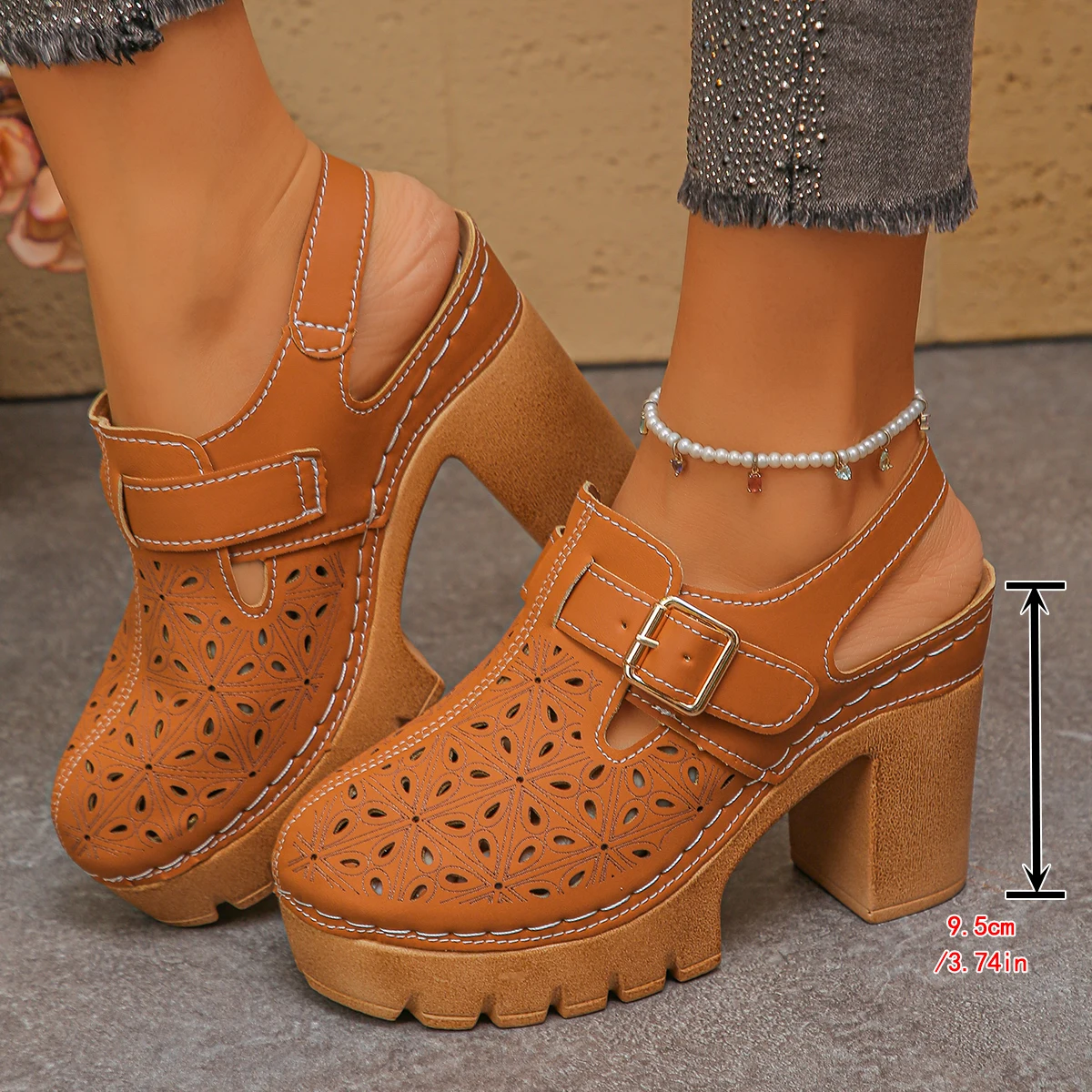 Büyük Boy Kadın Kalın Topuklu  - Casual Sandal Leather incelemesi ve fiyatı