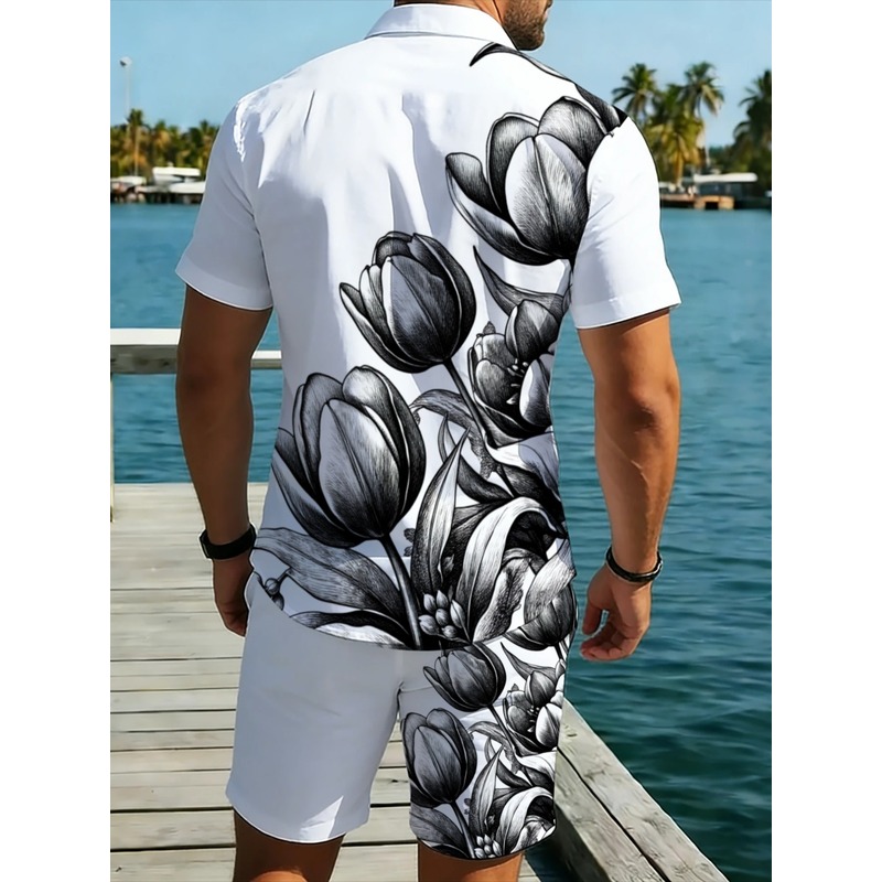 Erkek Beyaz Çiçek Desenli Göml - Resort Shirt Floral incelemesi ve fiyatı
