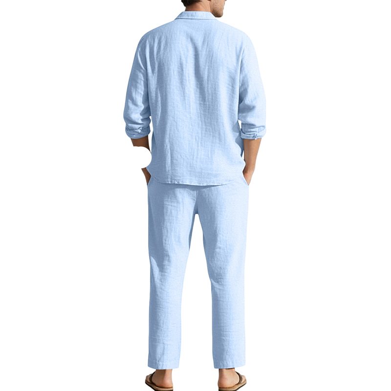 İlkbahar Yaz Keten Günlük Setl - Linen Shirt Breathable incelemesi ve fiyatı