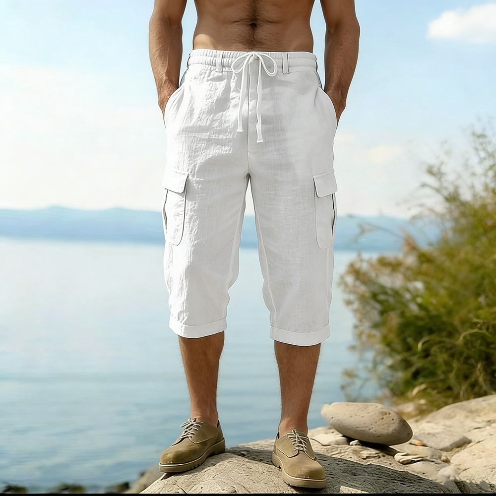 Erkekler Yaz Pamuk Keten Şort  - Short Linen Drawstring incelemesi ve fiyatı